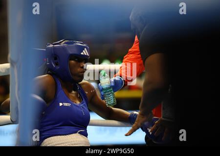 Busto Arsizio, Italy, Tuesday 6th March, 2024.  GEORGE Eyed Angel during the Boxing Road to Paris, E-Work Arena, Busto Arsizio. Credit: Mattia Martegani/Alamy Live News Stock Photo