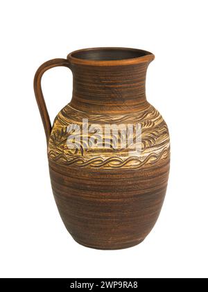 clay jug isolated on white background Stock Photo