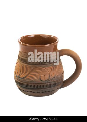 clay mug isolated on white background Stock Photo