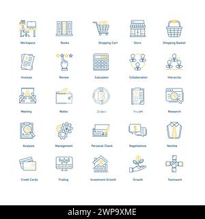 Financial Business Vector Icon Pack Stock Vector