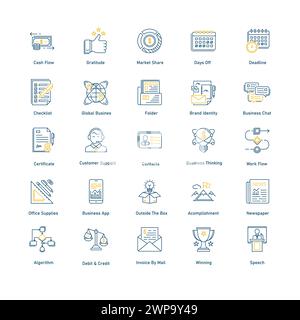 Financial Business Vector Icon Pack Stock Vector