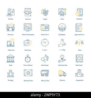 Financial Business Vector Icon Pack Stock Vector