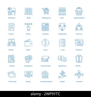 Business Growth Vector Icon Set Stock Vector