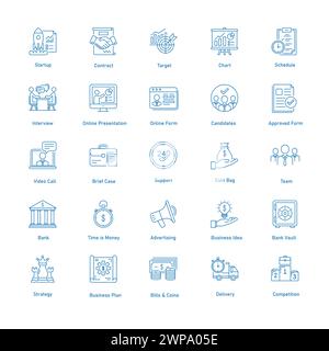 Financial Technology Vector Icon Design Pack Stock Vector