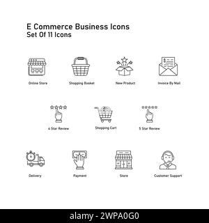 Ecommerce Business Essentials Vector Icon Design Stock Vector