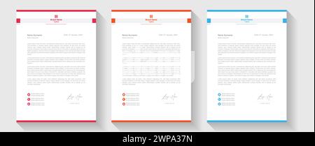 Modern Creative & Clean business style letterhead bundle of your corporate project design. Set to print. modern business letterhead in abstract design Stock Vector