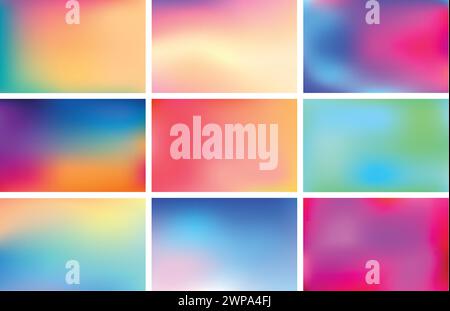 Abstract background with gradient color. Abstract gradient background. Blue, violet, purple color texture pattern. Blur fluid seamless pattern. Miss t Stock Vector