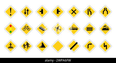 Priority road signs. Mandatory road signs. Traffic Laws. Vector illustration. stock image. EPS 10. Stock Vector