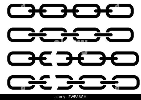 Black chain, great design for any purposes. Design element. Vector illustration. stock image. EPS 10. Stock Vector