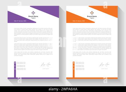 Modern Creative & Clean business style letterhead bundle of your corporate project design. Set to print. modern business letterhead in abstract design Stock Vector