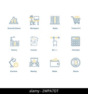 Set Of Financial Business Vector Icon Design Stock Vector