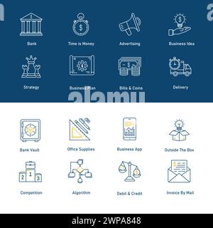 Set Of Financial Business Vector Icon Design Stock Vector