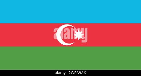 National Flag of Azerbaijan, Azerbaijan sign, Azerbaijan Flag Stock Vector