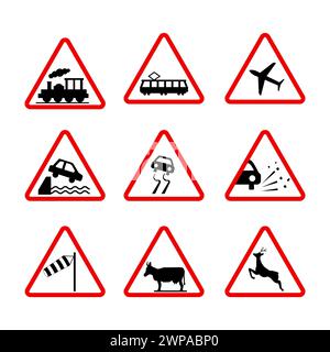 Priority road signs. Prohibition road signs. Mandatory road signs. Traffic Laws. Vector illustration. stock image. EPS 10. Stock Vector