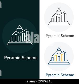 Money pyramid scheme icon, financial hierarchy, business structure ...