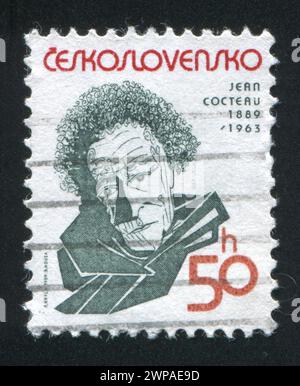 CZECHOSLOVAKIA - CIRCA 1989: stamp printed by Czechoslovakia, shows Jean Cocteau, circa 1989 Stock Photo