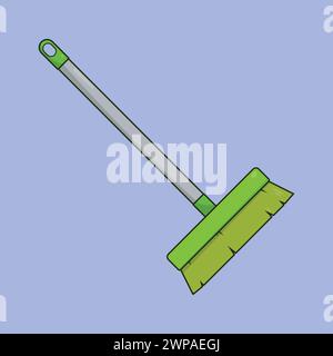 Long House Cleaning Brush Vector Illustration Icon Cleaning Brush mop Stock Vector