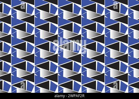 Geometric Triangle Black and Blue Seamless Pattern Fabric Texture Background Royalty-free Vector Graphic Illustration | Ģ����ý Stock Vector