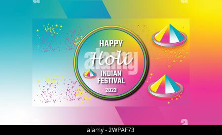 Happy Holi Festival of Colorful India Celebration Card Design for Greetings Royalty Free Vector Graphic Stock | Alamy Stock Vector