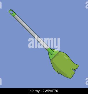 Long House Cleaning Brush Vector Illustration Icon Cleaning Brush mop Stock Vector