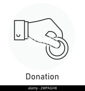 Donation, Charity, Fundraising Vector Illustration Icon Design Stock Vector