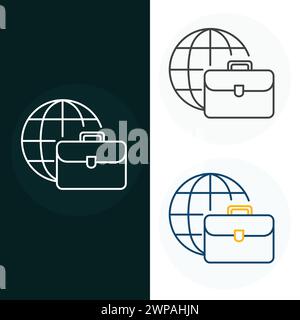 Global Business Vector Illustration Icon Design Stock Vector