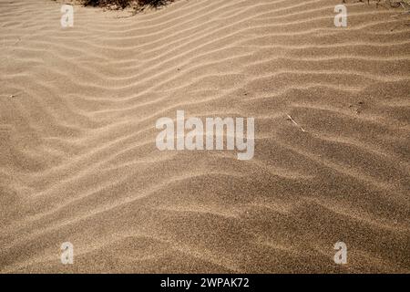 wave pattern in sand caused by wind Playa Honda, Lanzarote, Canary Islands, spain Stock Photo