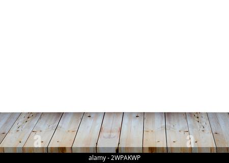 Close-up top wood plank with detail, texture and pattern of skin wood nature background, brown color wood plank with empty for put text or anything Stock Photo