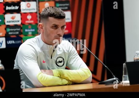 Rome, Italy. 06th Mar, 2024. Pascal Gross of Brighton & Hove Albion during the UEFA Europa League 2023/24 round of 16 first leg training and press conference at Stadio Olimpico, on March 06, 2024, in Rome, Italy. Credit: Giuseppe Maffia/Alamy Live News Stock Photo