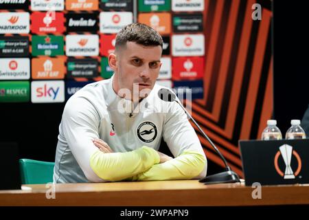 Rome, Italy. 06th Mar, 2024. Pascal Gross of Brighton & Hove Albion during the UEFA Europa League 2023/24 round of 16 first leg training and press conference at Stadio Olimpico, on March 06, 2024, in Rome, Italy. Credit: Giuseppe Maffia/Alamy Live News Stock Photo