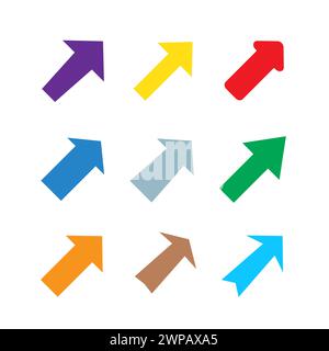 Set of multicolored various arrows. Vector illustration Stock Vector
