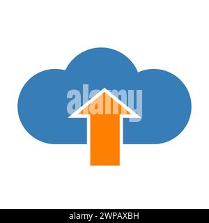 Upload cloud icon. Vector illustration. Stock Vector