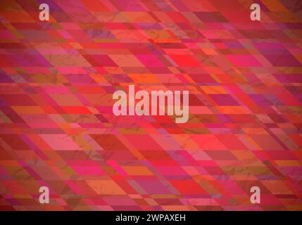 Abstract textured background with red colorful rectangles. Beautiful futuristic dynamic geometric pattern design. Vector illustration Stock Vector