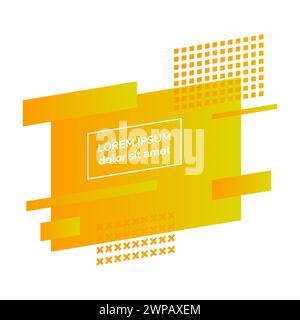 Geometric yellow abstract badge. Modern graphic element. Trendy dynamical gradient minimal design. Vector illustration Stock Vector