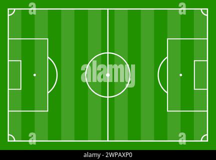 Football field with green grass. Vector illustration Stock Vector