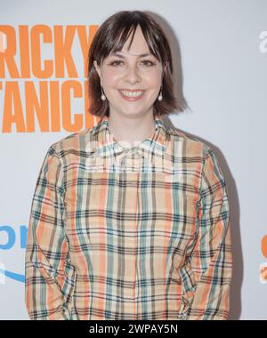 Apple Farrelly attends premiere of 'Ricky Stanicky' at Regal E-Walk in New York on March 5, 2024 Stock Photo