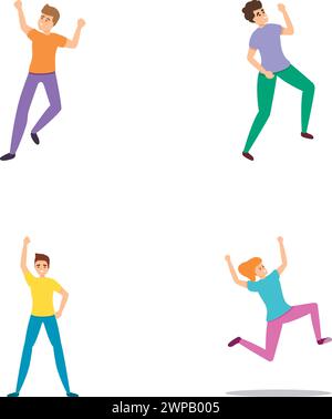 Hyperactivity icons set. Cartoon set of Hyperactivity vector icons for ...