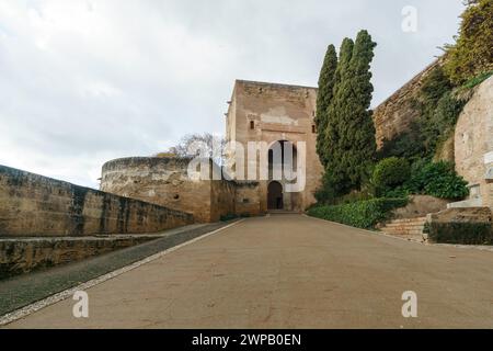 Gate of Justice or Puerta de la Justicia at the moorish palace of Alhambra complex in Granada, Andalusia, Spain Stock Photo