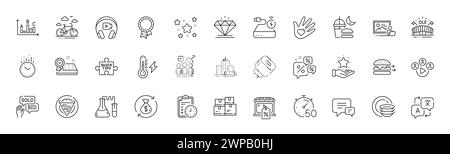 Food delivery, Quick tips and Night eat line icons. For web app, printing. Line icons. Vector Stock Vector