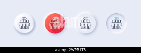 Employees group line icon. Collaboration sign. Development partners. Line icons. Vector Stock Vector