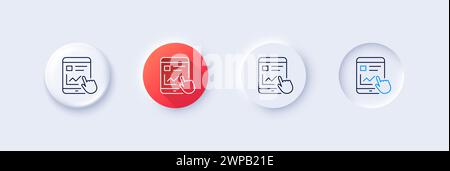 Online Education line icon. Tablet PC sign. Line icons. Vector Stock Vector