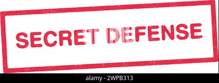 Vector illustration of the word Secret defense in red ink stamp Stock Vector