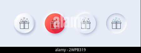 Gift box line icon. Present sign. Line icons. Vector Stock Vector