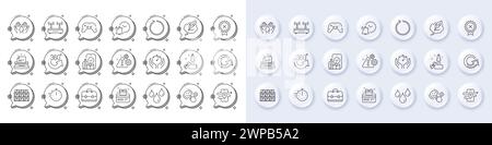 Safe water, Loyalty card and Boxes shelf line icons. For web app, printing. Line icons. Vector Stock Vector