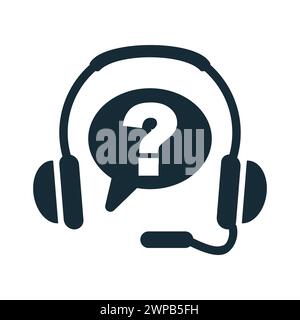 Support Service Headset, Support Service, Customer Support, Customer Service, Call Center Icon Design Template Elements Stock Vector