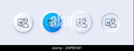 Presentation line icon. Education sign. Line icons. Vector Stock Vector