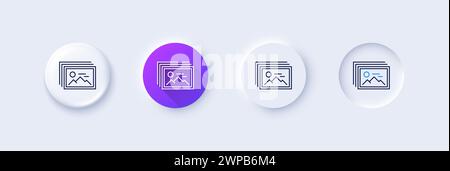 Image gallery line icon. Photo thumbnail sign. Line icons. Vector Stock Vector