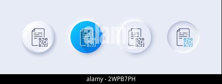 Qr code line icon. Scan barcode sign. Line icons. Vector Stock Vector