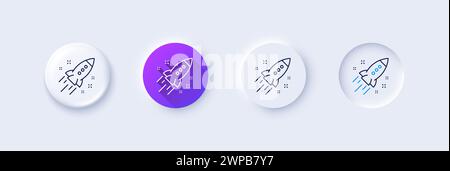 Startup rocket line icon. Launch Project sign. Line icons. Vector Stock Vector