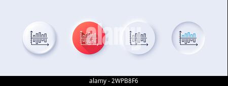 Diagram chart line icon. Column graph sign. Line icons. Vector Stock Vector